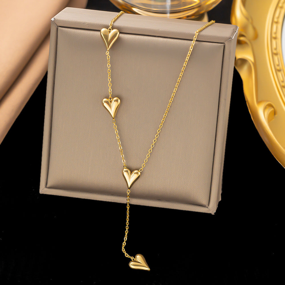 Real Gold Plated 18K Gold Heart Shape 304 Stainless Steel Vintage Style Streetwear Waterproof