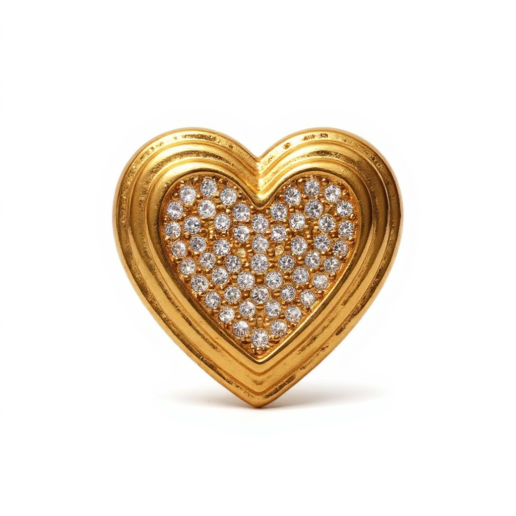 Brass Zircon 24K Gold Plated Ear Studs