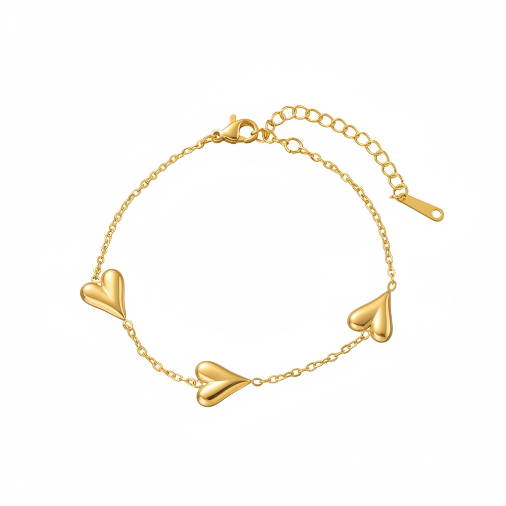 Real Gold Plated 18K Gold Heart Shape 304 Stainless Steel Vintage Style Streetwear Waterproof