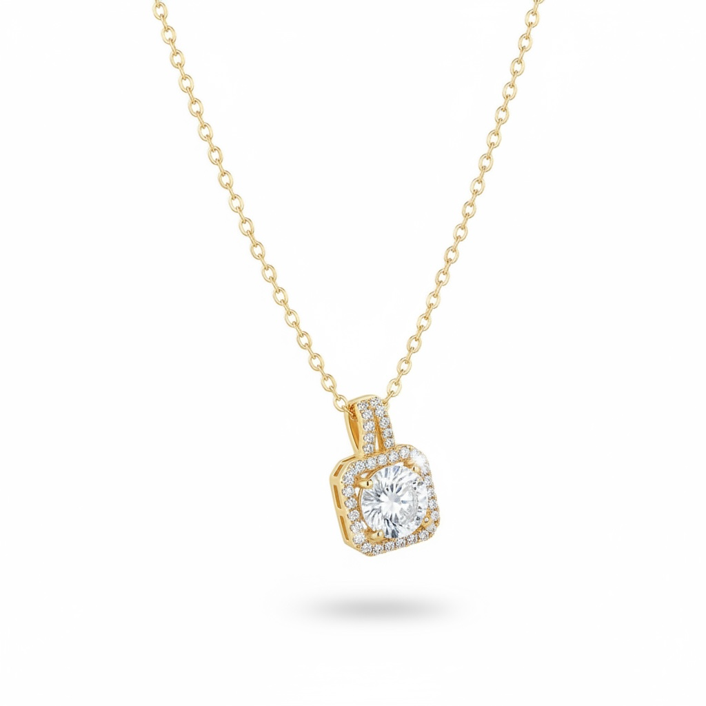 Elegant Square Titanium Steel Inlay Zircon