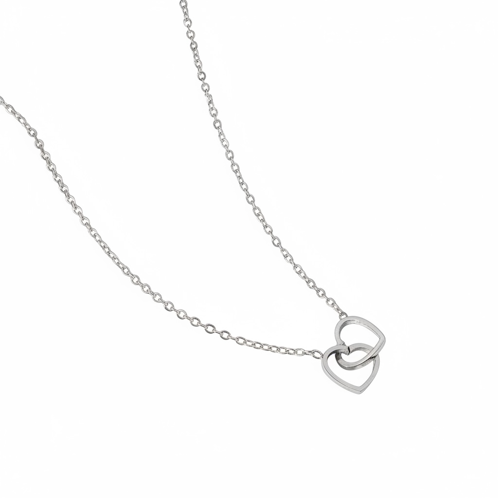 18K Plated Heart 304 Stainless Steel Simple Style Waterproof