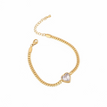 Heart Shape Stainless Steel Inlay Zircon