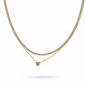 Stainless Steel Plated 18K Gold Embedded Zirconia Elegant
